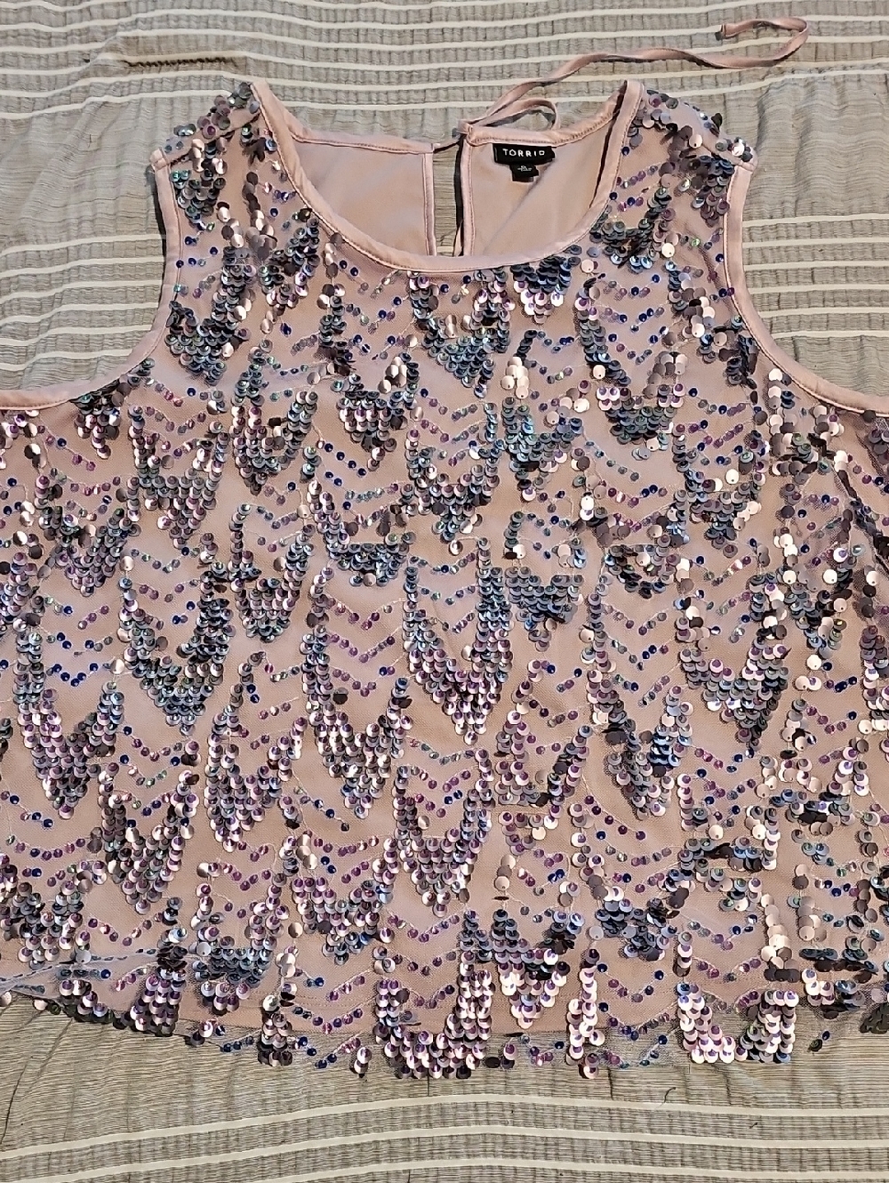 torrid blush pink sequin sleeveless camisole